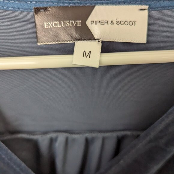 Piper + Scott Exclusive Blue Velvet Long Sleeve Dress, Medium - Picture 5 of 5